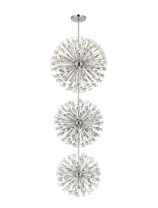 Elegant Furniture & Lighting - Vera 44 inch three tiers crystal starburst chandelier in chrome - 2500G44L3C veiw 1