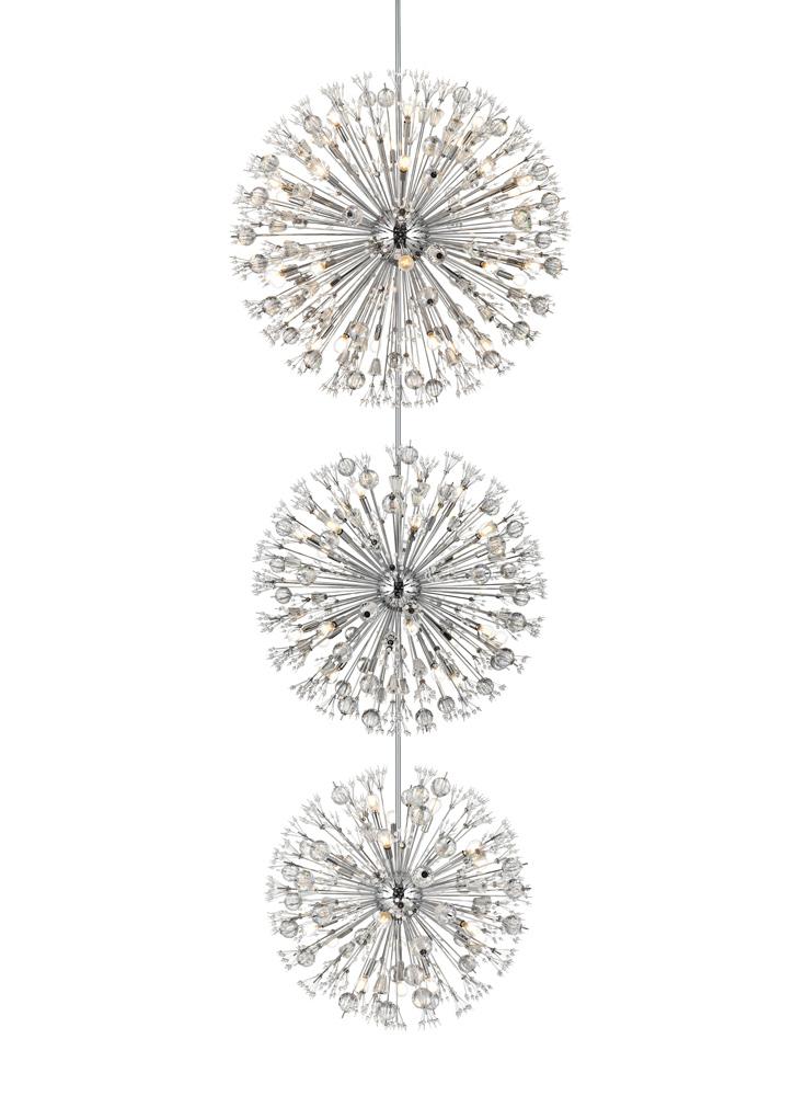 Elegant Furniture & Lighting - Vera 44 inch three tiers crystal starburst chandelier in chrome - 2500G44L3C veiw 3