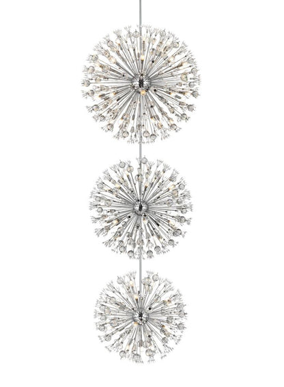 Elegant Furniture & Lighting - Vera 44 inch three tiers crystal starburst chandelier in chrome - 2500G44L3C veiw 3