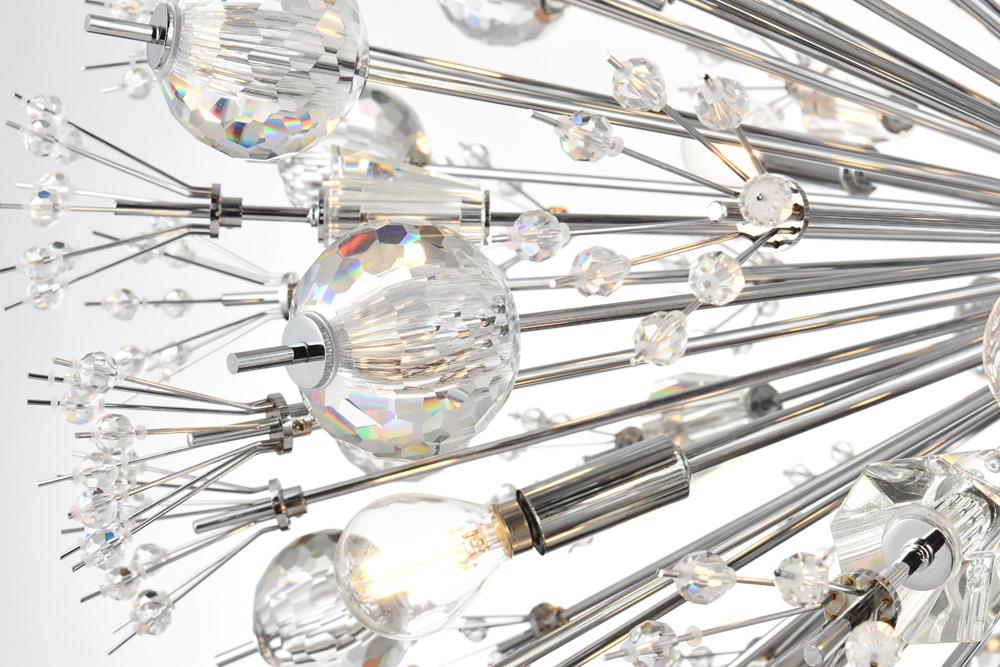 Elegant Furniture & Lighting - Vera 44 inch three tiers crystal starburst chandelier in chrome - 2500G44L3C veiw 4