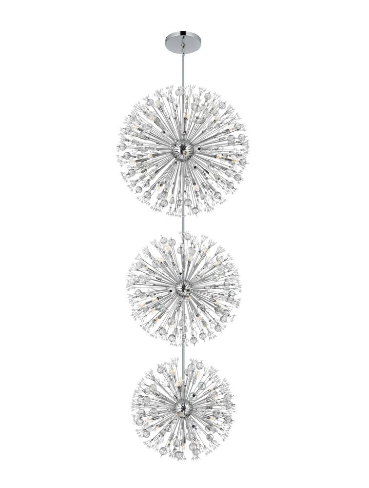 Elegant Furniture & Lighting - Vera 44 inch three tiers crystal starburst chandelier in chrome - 2500G44L3C veiw 7