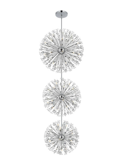 Elegant Furniture & Lighting - Vera 44 inch three tiers crystal starburst chandelier in chrome - 2500G44L3C veiw 7