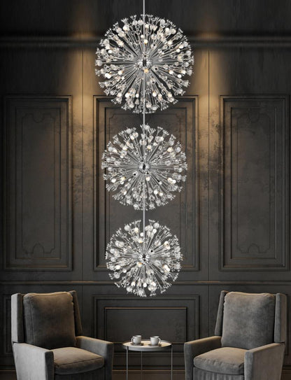 Elegant Furniture & Lighting - Vera 44 inch three tiers crystal starburst chandelier in chrome - 2500G44L3C veiw 8