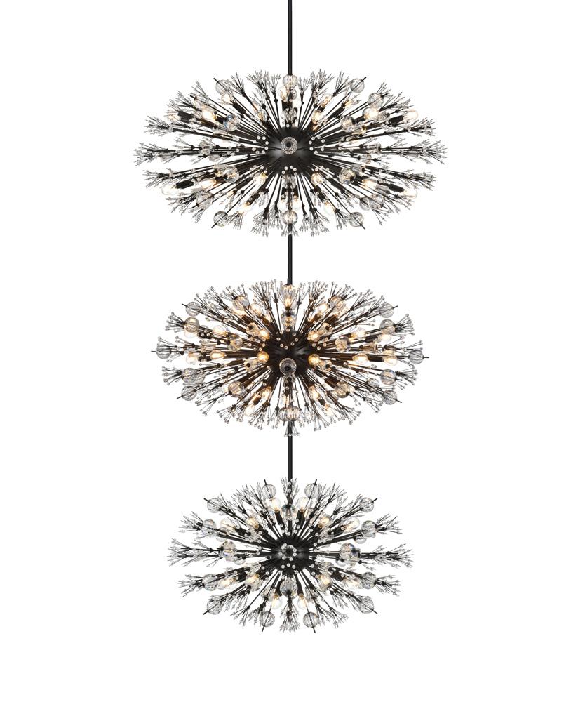 Elegant Furniture & Lighting - Vera 48 inch three tiers crystal starburst chandelier in black - 2500G48L3BK veiw 3