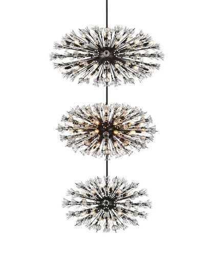 Elegant Furniture & Lighting - Vera 48 inch three tiers crystal starburst chandelier in black - 2500G48L3BK veiw 3