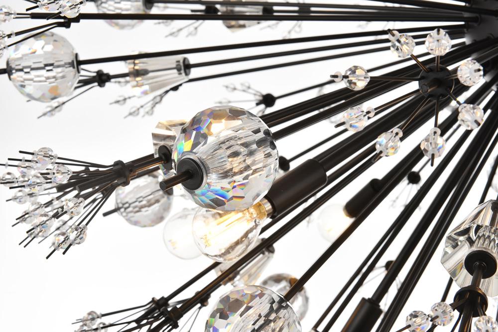 Elegant Furniture & Lighting - Vera 48 inch three tiers crystal starburst chandelier in black - 2500G48L3BK veiw 4