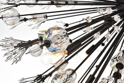 Elegant Furniture & Lighting - Vera 48 inch three tiers crystal starburst chandelier in black - 2500G48L3BK veiw 4
