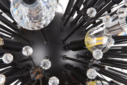 Elegant Furniture & Lighting - Vera 48 inch three tiers crystal starburst chandelier in black - 2500G48L3BK veiw 5