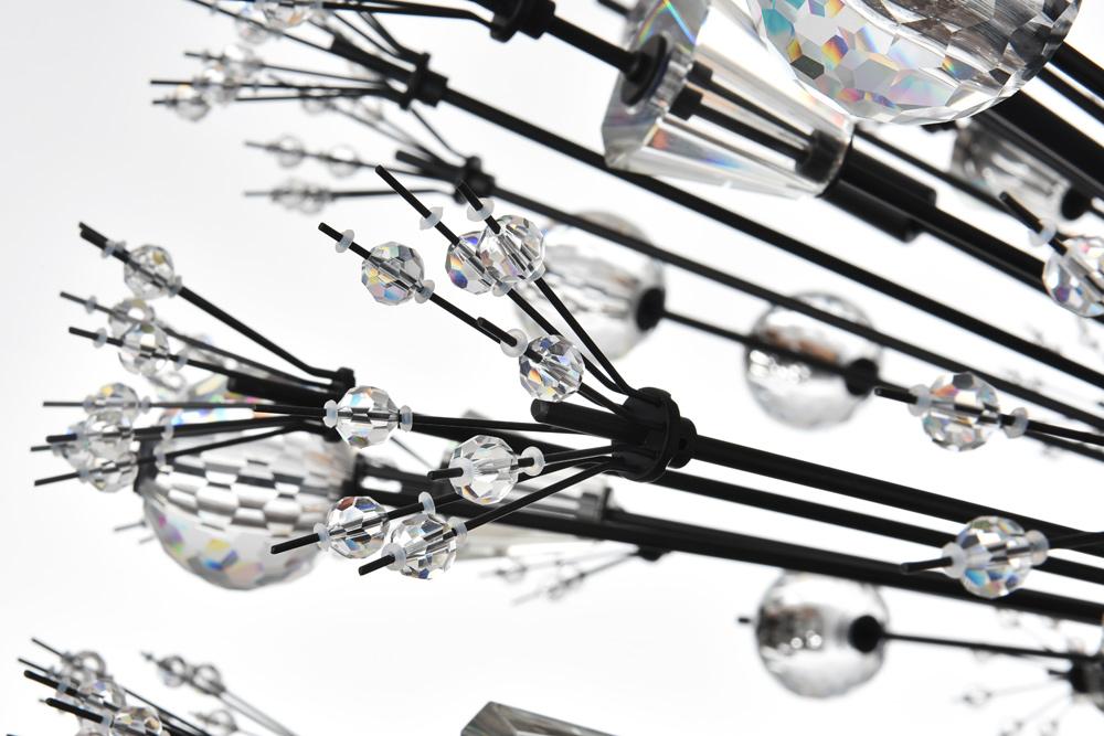 Elegant Furniture & Lighting - Vera 48 inch three tiers crystal starburst chandelier in black - 2500G48L3BK veiw 6
