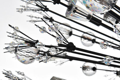 Elegant Furniture & Lighting - Vera 48 inch three tiers crystal starburst chandelier in black - 2500G48L3BK veiw 6