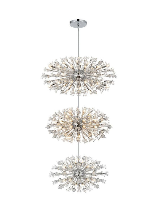 Elegant Furniture & Lighting - Vera 48 inch three tiers crystal starburst chandelier in chrome - 2500G48L3C veiw 1
