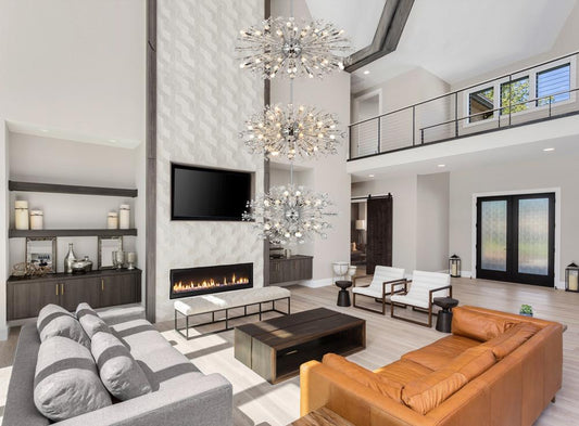 Elegant Furniture & Lighting - Vera 48 inch three tiers crystal starburst chandelier in chrome - 2500G48L3C veiw 2