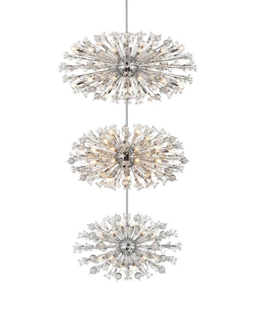 Elegant Furniture & Lighting Vera 48 inch Three Tiers Crystal Starburst Chandelier - Thumbnail 4