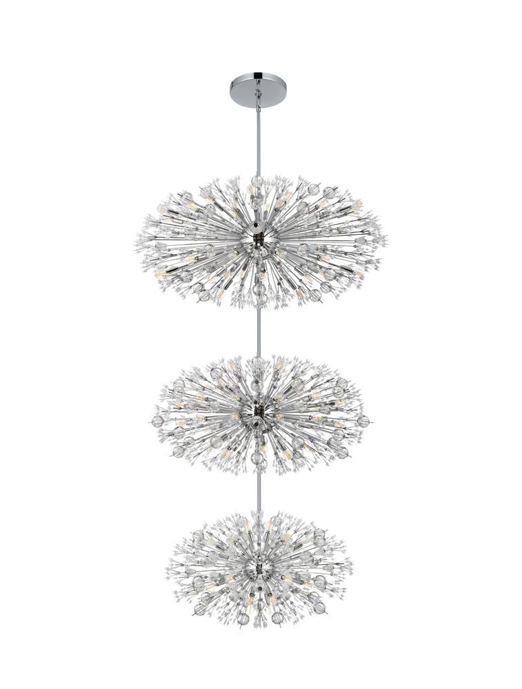 Elegant Furniture & Lighting - Vera 48 inch three tiers crystal starburst chandelier in chrome - 2500G48L3C veiw 7