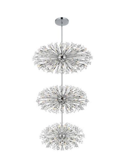 Elegant Furniture & Lighting - Vera 48 inch three tiers crystal starburst chandelier in chrome - 2500G48L3C veiw 7