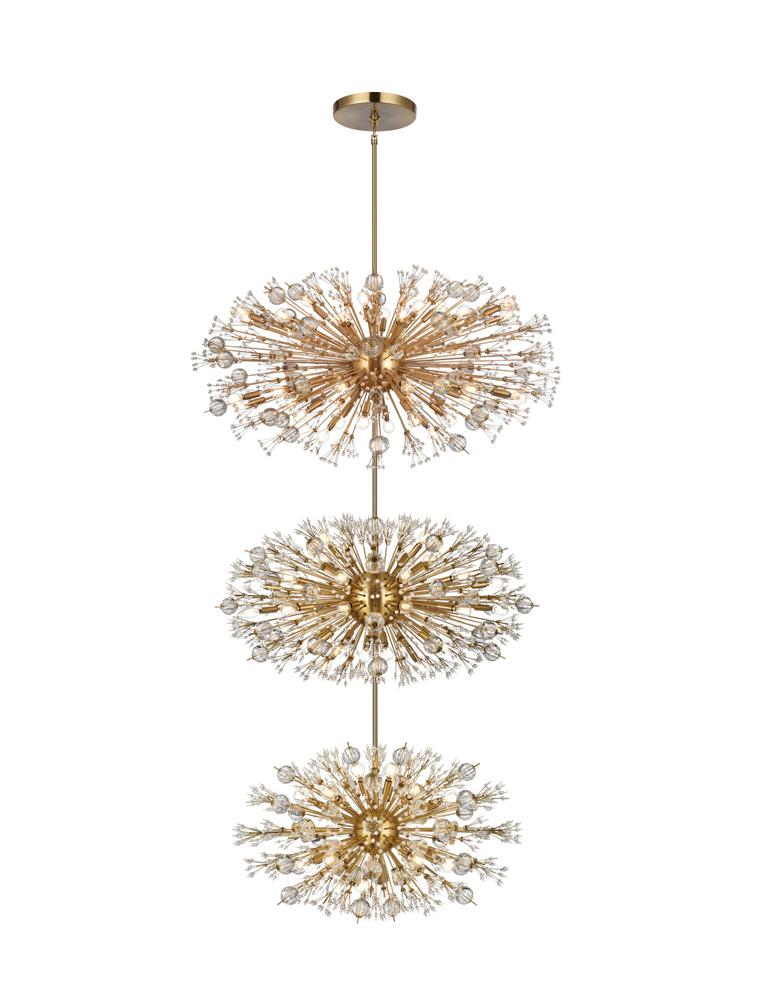 Elegant Furniture & Lighting - Vera 48 inch three tiers crystal starburst chandelier in satin gold - 2500G48L3SG veiw 1