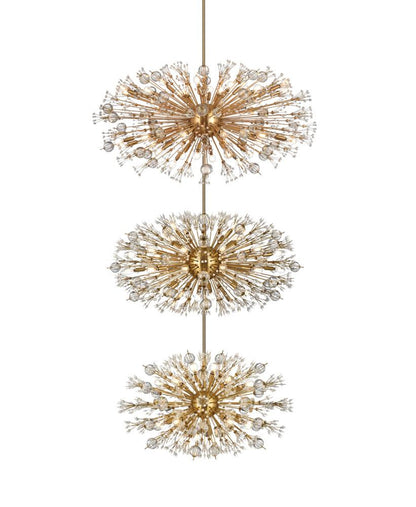 Elegant Furniture & Lighting - Vera 48 inch three tiers crystal starburst chandelier in satin gold - 2500G48L3SG veiw 3