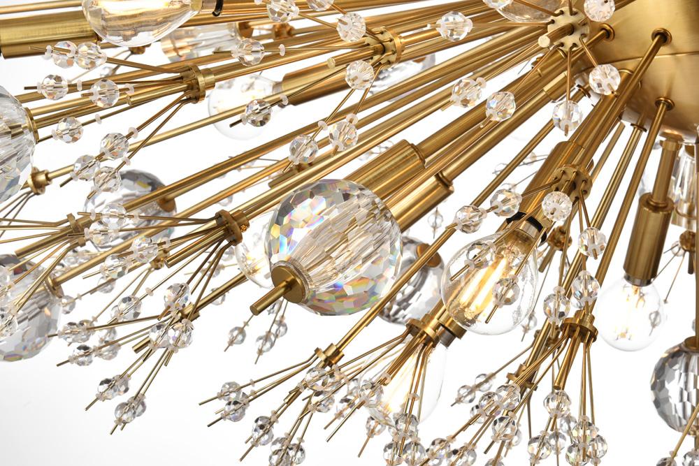 Elegant Furniture & Lighting - Vera 48 inch three tiers crystal starburst chandelier in satin gold - 2500G48L3SG veiw 4