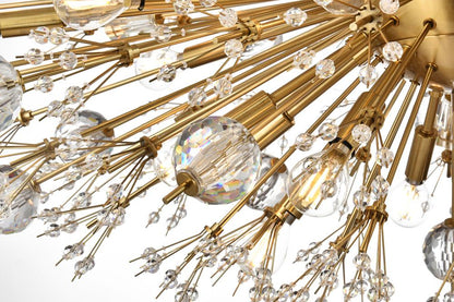 Elegant Furniture & Lighting - Vera 48 inch three tiers crystal starburst chandelier in satin gold - 2500G48L3SG veiw 4