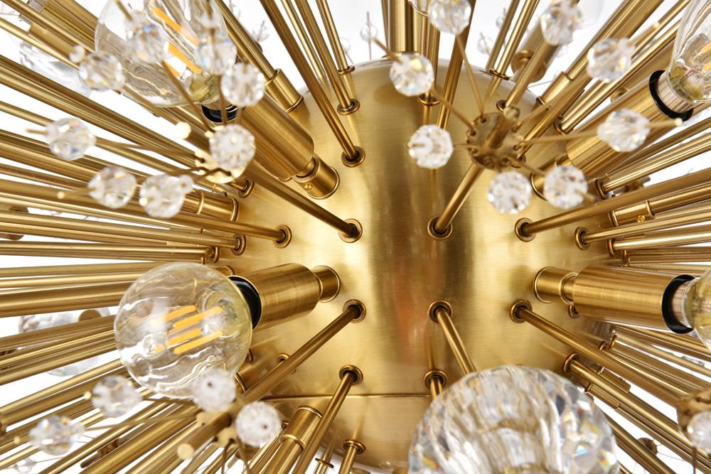 Elegant Furniture & Lighting - Vera 48 inch three tiers crystal starburst chandelier in satin gold - 2500G48L3SG veiw 5