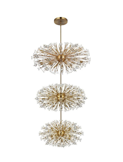 Elegant Furniture & Lighting - Vera 48 inch three tiers crystal starburst chandelier in satin gold - 2500G48L3SG veiw 7