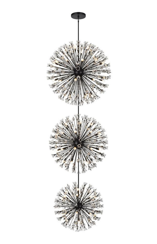 Elegant Furniture & Lighting - Vera 50 inch three tiers crystal starburst chandelier in black - 2500G50L3BK veiw 1