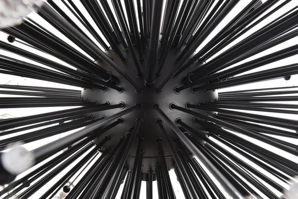 Elegant Furniture & Lighting - Vera 50 inch three tiers crystal starburst chandelier in black - 2500G50L3BK veiw 5