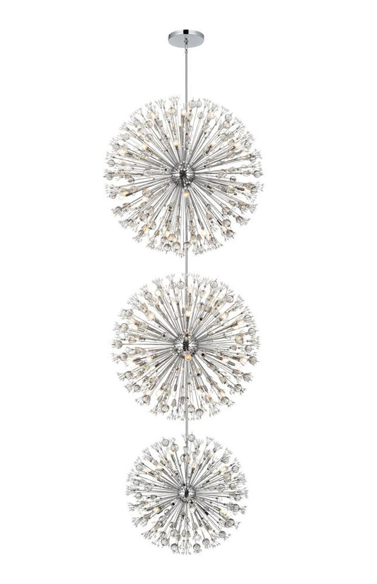 Elegant Furniture & Lighting - Vera 50 inch three tiers crystal starburst chandelier in chrome - 2500G50L3C veiw 1