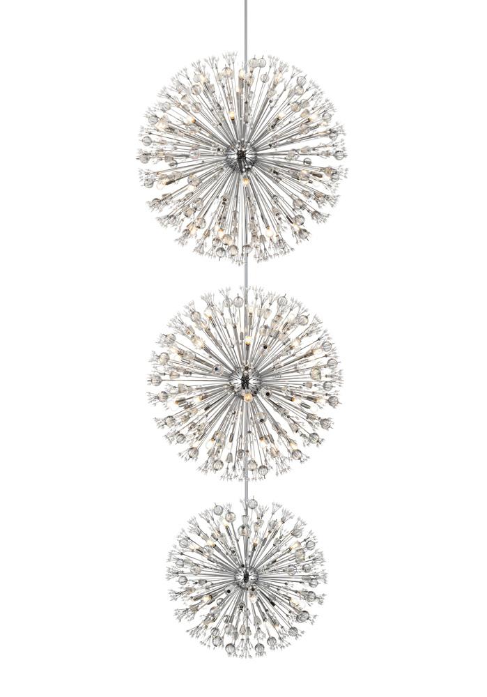 Elegant Furniture & Lighting - Vera 50 inch three tiers crystal starburst chandelier in chrome - 2500G50L3C veiw 3