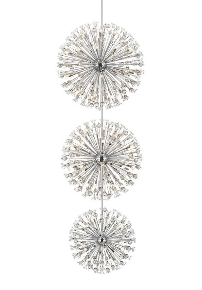 Elegant Furniture & Lighting - Vera 50 inch three tiers crystal starburst chandelier in chrome - 2500G50L3C veiw 3