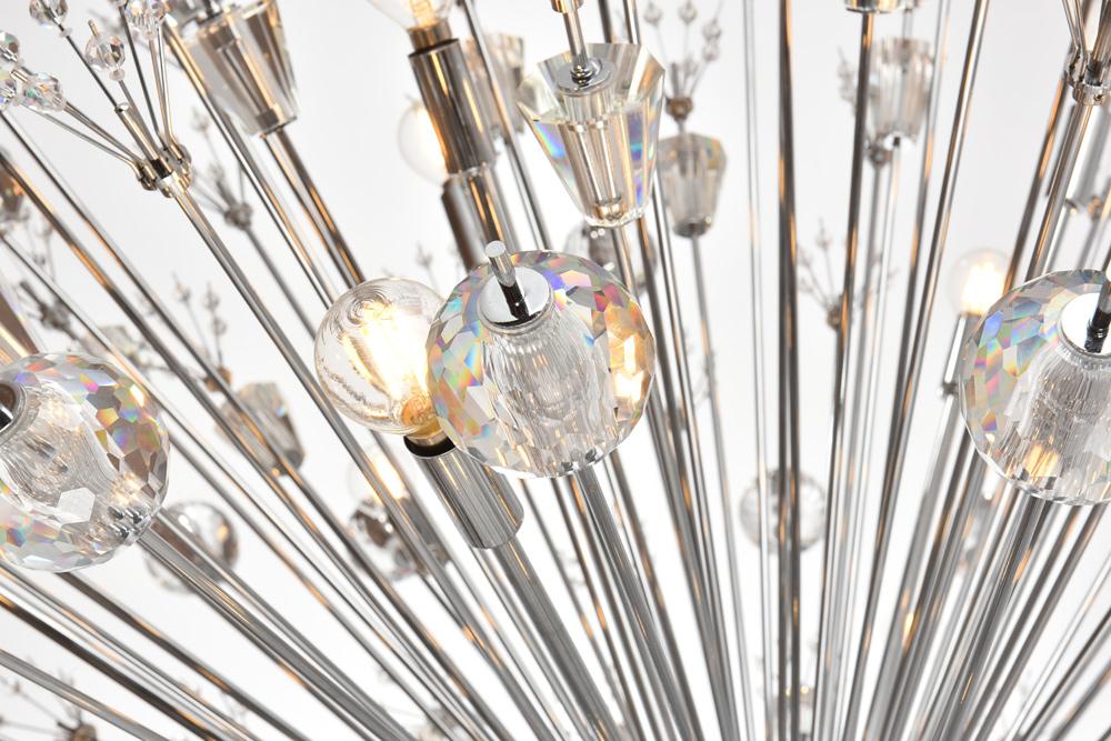 Elegant Furniture & Lighting - Vera 50 inch three tiers crystal starburst chandelier in chrome - 2500G50L3C veiw 4