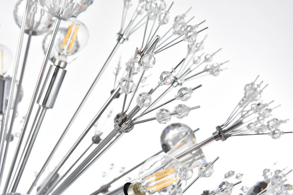 Elegant Furniture & Lighting - Vera 50 inch three tiers crystal starburst chandelier in chrome - 2500G50L3C veiw 6