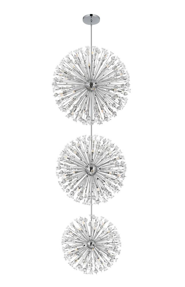Elegant Furniture & Lighting - Vera 50 inch three tiers crystal starburst chandelier in chrome - 2500G50L3C veiw 7