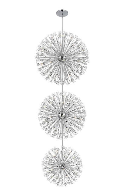 Elegant Furniture & Lighting - Vera 50 inch three tiers crystal starburst chandelier in chrome - 2500G50L3C veiw 7