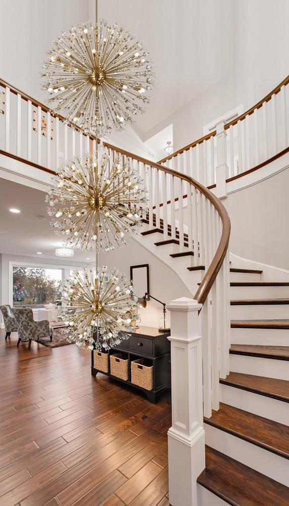 Elegant Furniture & Lighting - Vera 50 inch three tiers crystal starburst chandelier in satin gold - 2500G50L3SG veiw 2