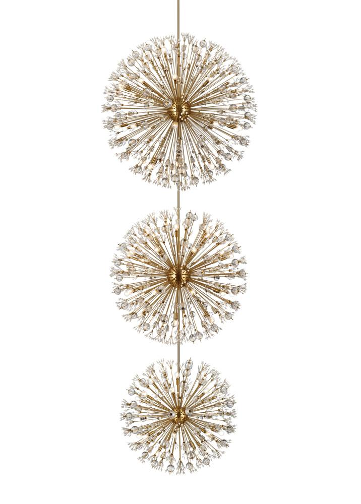 Elegant Furniture & Lighting - Vera 50 inch three tiers crystal starburst chandelier in satin gold - 2500G50L3SG veiw 3