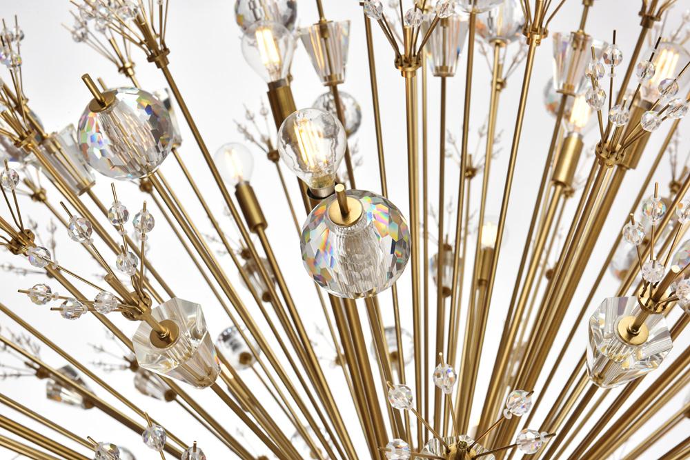 Elegant Furniture & Lighting - Vera 50 inch three tiers crystal starburst chandelier in satin gold - 2500G50L3SG veiw 4