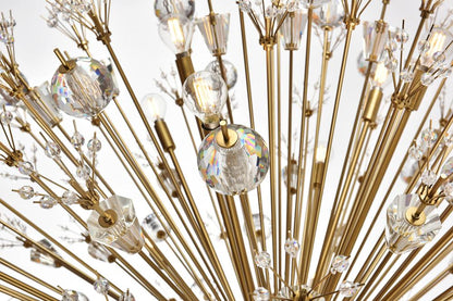 Elegant Furniture & Lighting - Vera 50 inch three tiers crystal starburst chandelier in satin gold - 2500G50L3SG veiw 4