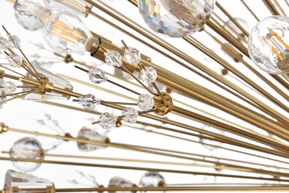 Elegant Furniture & Lighting - Vera 50 inch three tiers crystal starburst chandelier in satin gold - 2500G50L3SG veiw 6