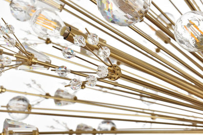 Elegant Furniture & Lighting - Vera 50 inch three tiers crystal starburst chandelier in satin gold - 2500G50L3SG veiw 6