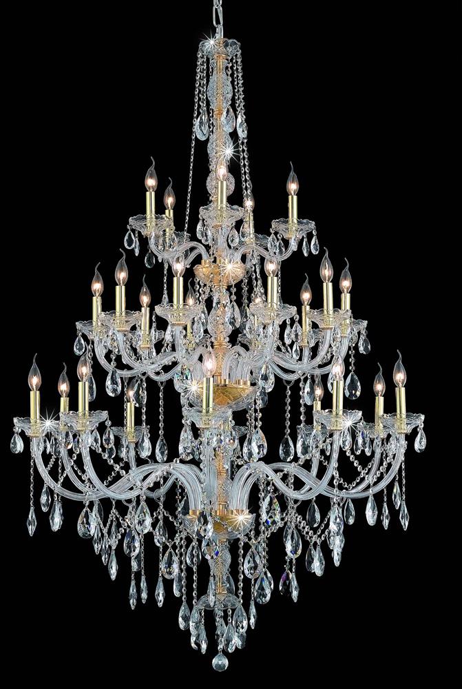 Elegant Furniture & Lighting - Verona 25 light Gold Chandelier Clear Royal Cut Crystal - 7925G43G/RC veiw 1