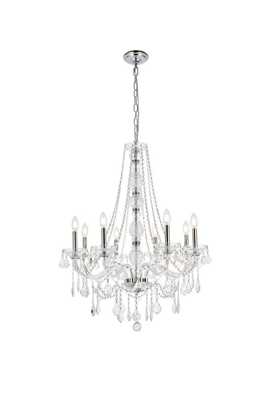 Elegant Furniture & Lighting - Verona 8 light Chrome Chandelier Clear Royal Cut Crystal - V7858D28C/RC veiw 1