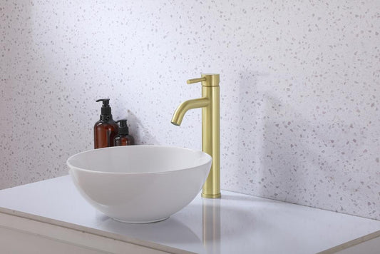 Elegant Furniture & Lighting - Victor Single Hole Single Handle Bathroom Faucet in Brushed Gold - FAV-1007BGD veiw 2