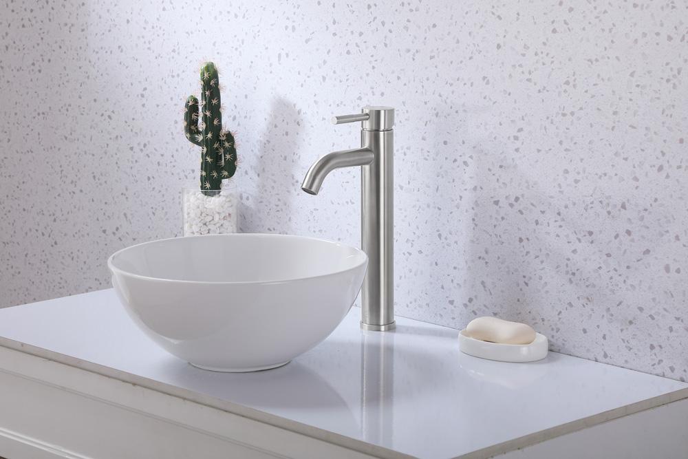 Elegant Furniture & Lighting - Victor Single Hole Single Handle Bathroom Faucet in Brushed Nickel - FAV-1007BNK veiw 2