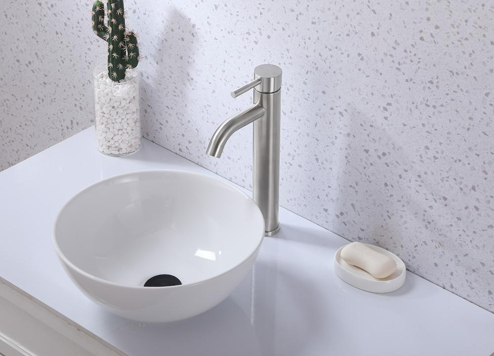 Elegant Furniture & Lighting - Victor Single Hole Single Handle Bathroom Faucet in Brushed Nickel - FAV-1007BNK veiw 3