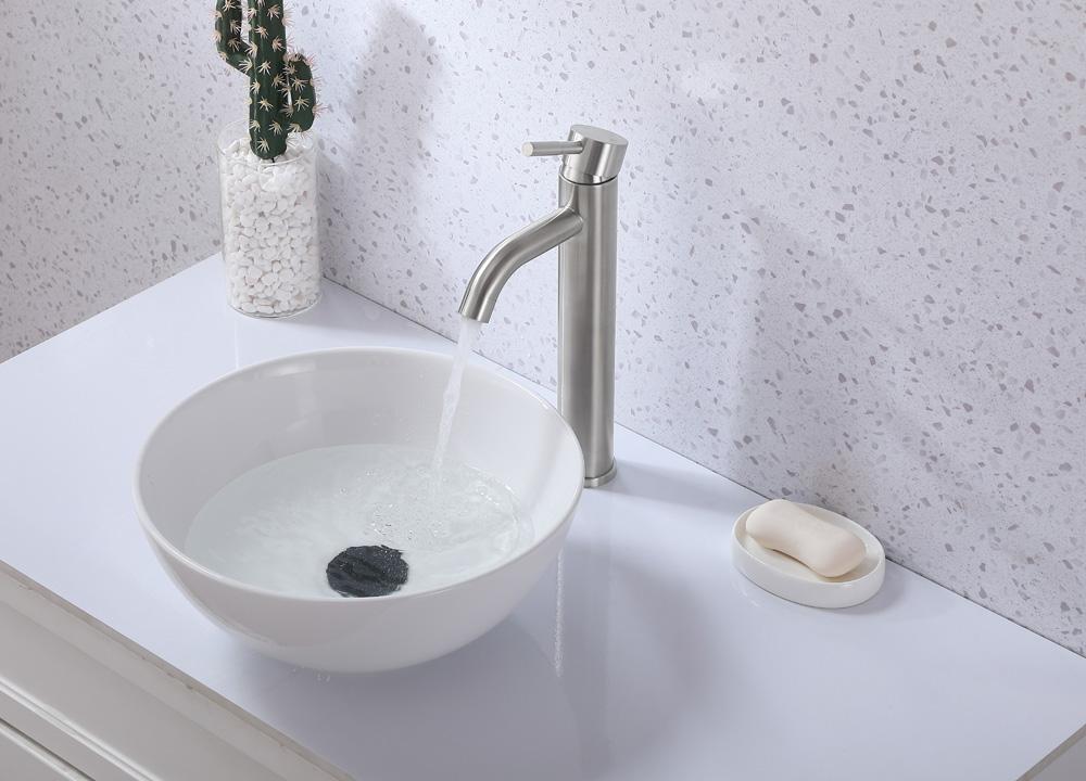 Elegant Furniture & Lighting - Victor Single Hole Single Handle Bathroom Faucet in Brushed Nickel - FAV-1007BNK veiw 4