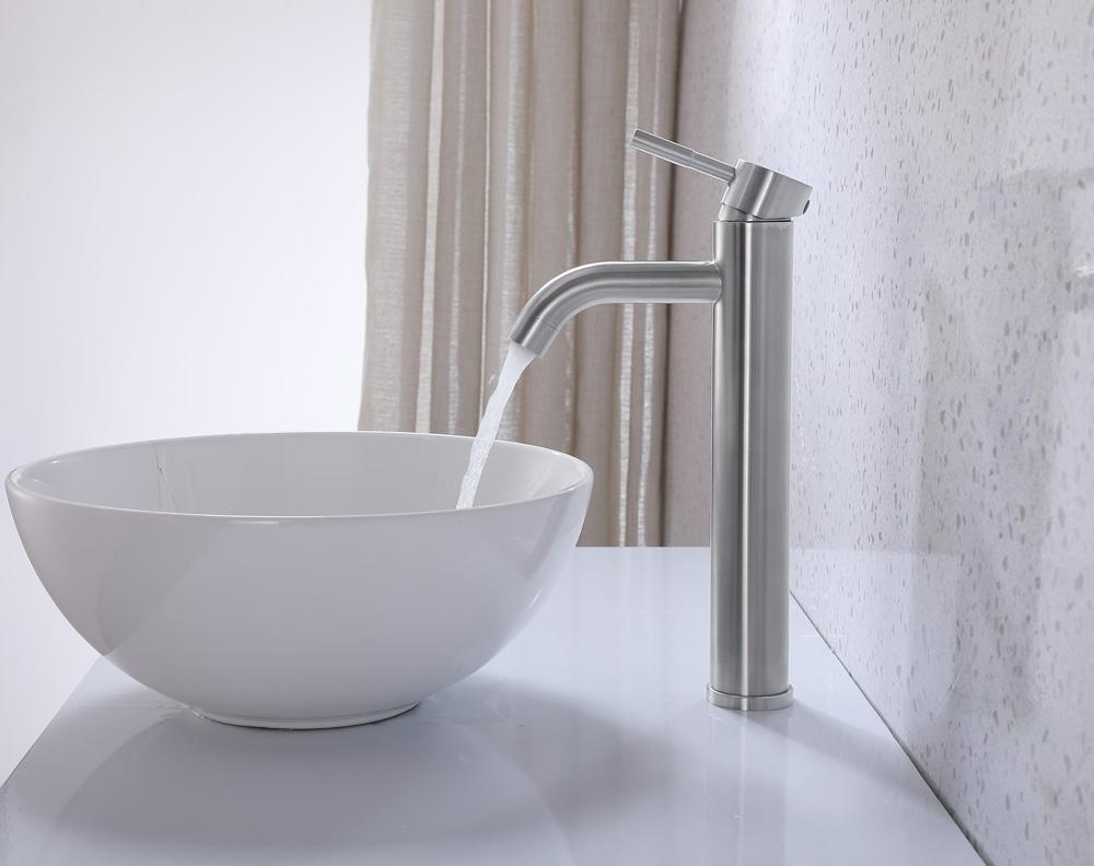 Elegant Furniture & Lighting - Victor Single Hole Single Handle Bathroom Faucet in Brushed Nickel - FAV-1007BNK veiw 5