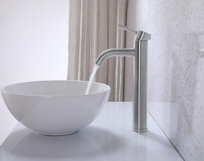 Elegant Furniture & Lighting - Victor Single Hole Single Handle Bathroom Faucet in Brushed Nickel - FAV-1007BNK veiw 5