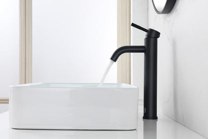 Elegant Furniture & Lighting - Victor Single Hole Single Handle Bathroom Faucet in Matte Black - FAV-1007MBK veiw 4
