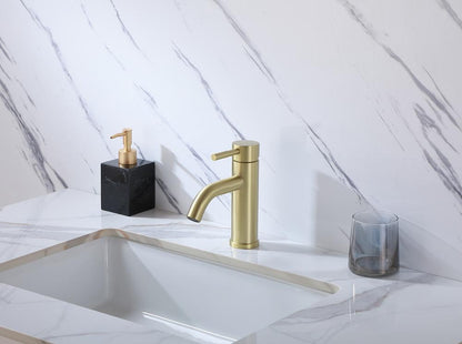 Elegant Furniture & Lighting - Victor Single Hole Single Handle Bathroom Faucet in Brushed Gold - FAV-1006BGD veiw 2